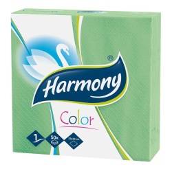 Ubrousky papírové barevné Harmony Color -  33 cm x 33 cm / zelená / 50 ks  