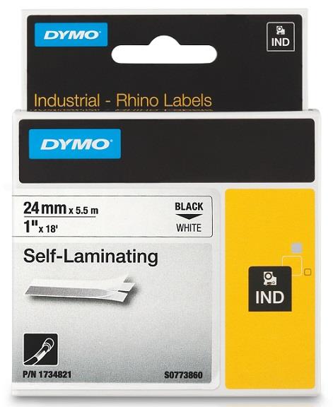 DYMO páska laminovací RHINO D1 24 mm x 5,5 m, černá na bílé, S0773860