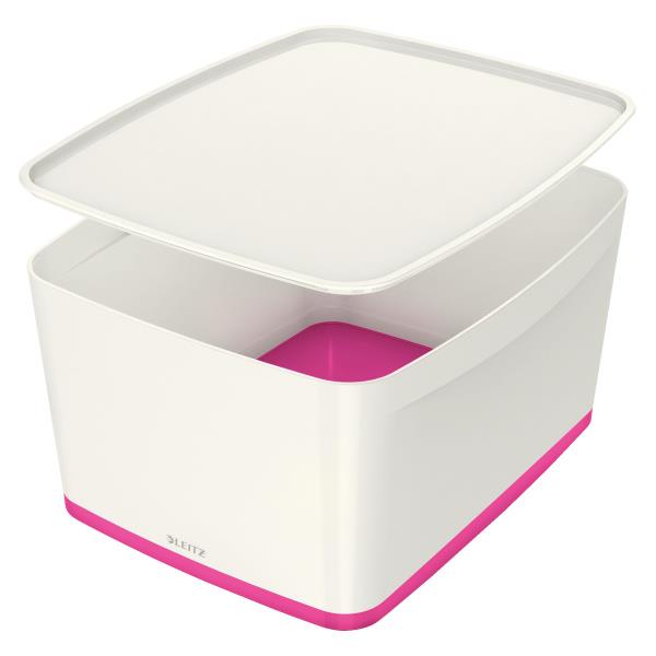 Organizační box Leitz MyBox - s víkem L / bílo - růžová