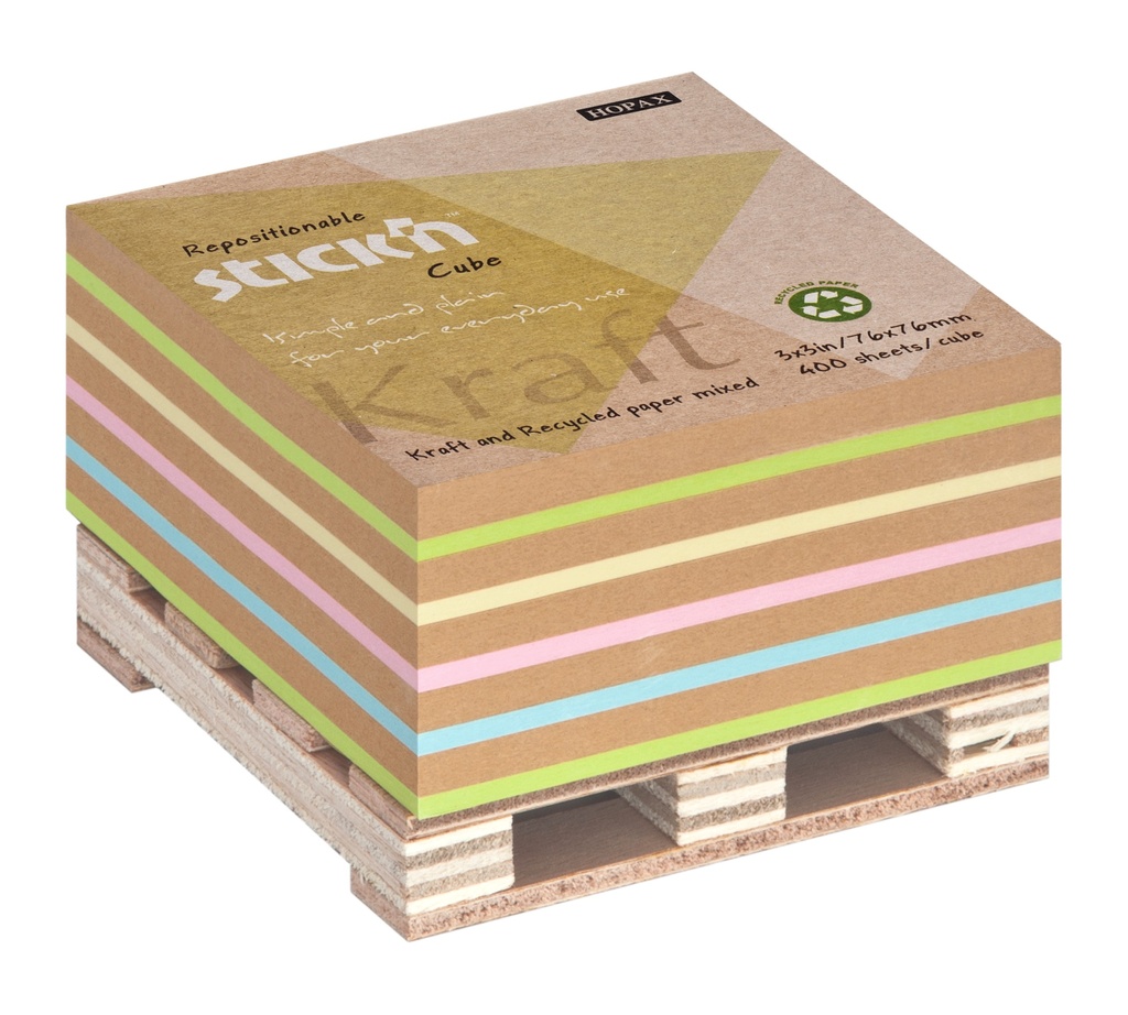 Samolepicí bločky Stick´n Kraft - 76 x 76 mm / 400 l / pastelové barvy