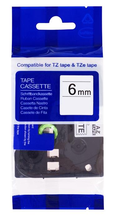 Kompatibilní páska s Brother TZe-111 6mm x 8m, černá na průhledné